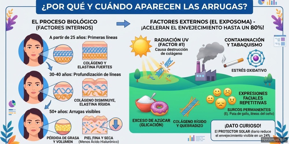 Porqué y cuando comienzan a salir las arrugas