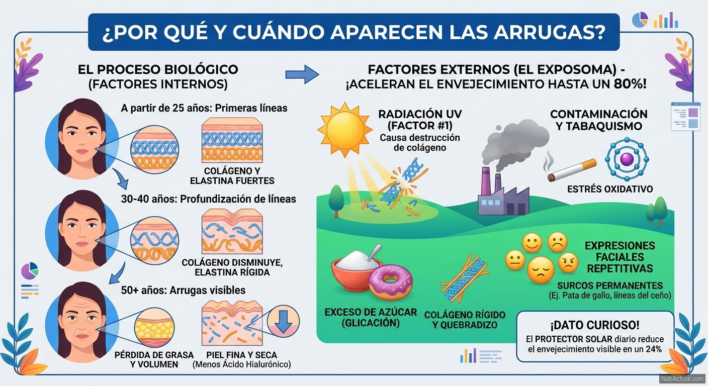 Porqué y cuando comienzan a salir las arrugas