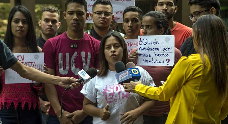 estudiante de la ucv protestan por la inseguridad en caracas