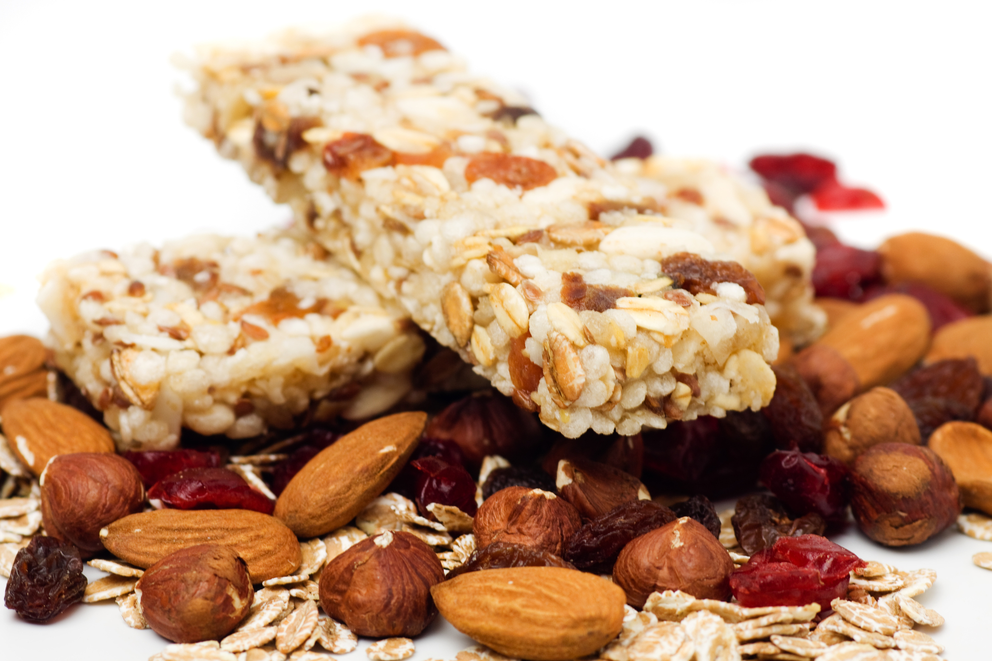 Granola bar with dried fruit and nuts