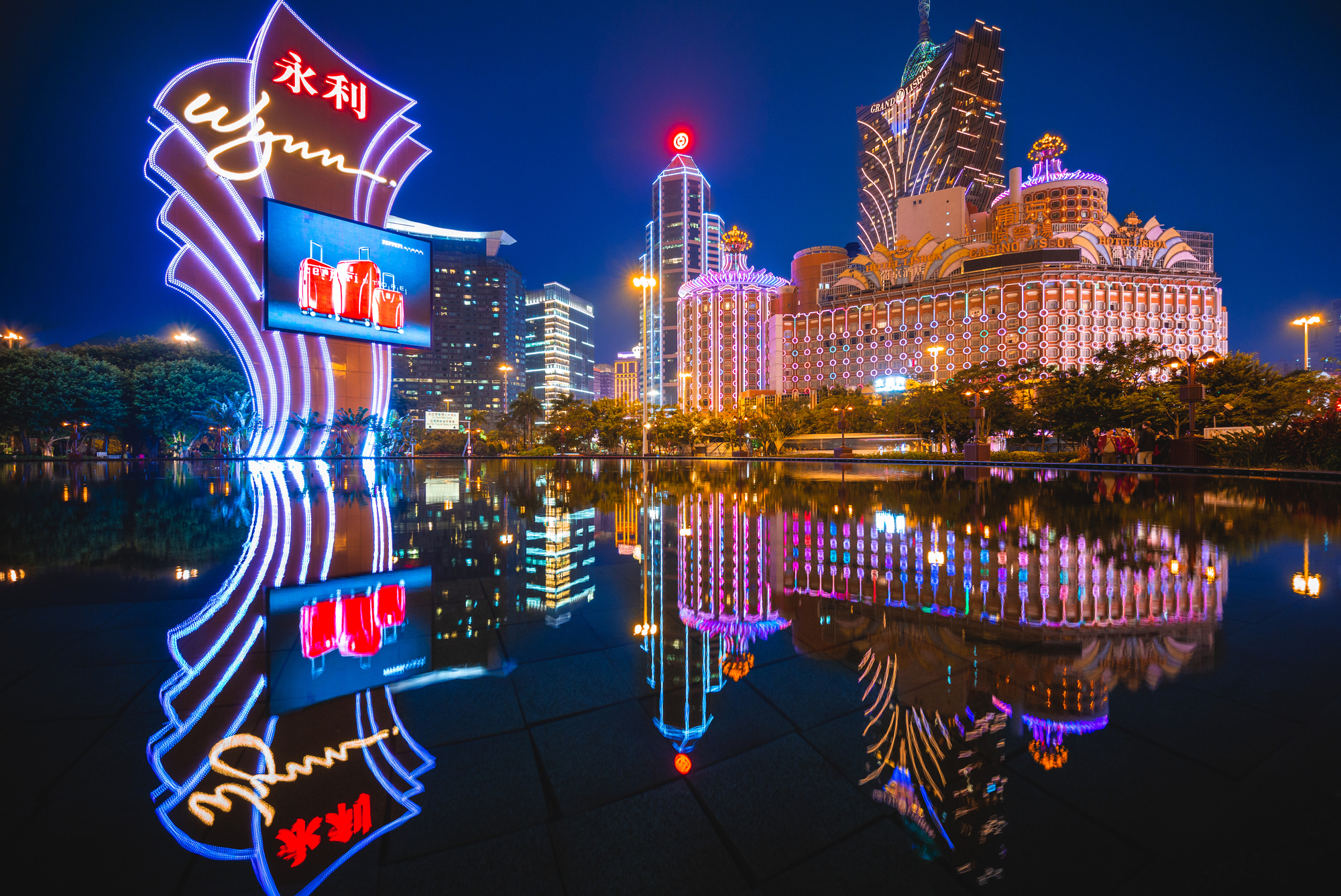 Casinos in Macau, China. Wynn Macau is a luxury hotel and casino resort operated by international resort developer Wynn Resorts. Casino Lisboa is owned by the STDM built in 1970.