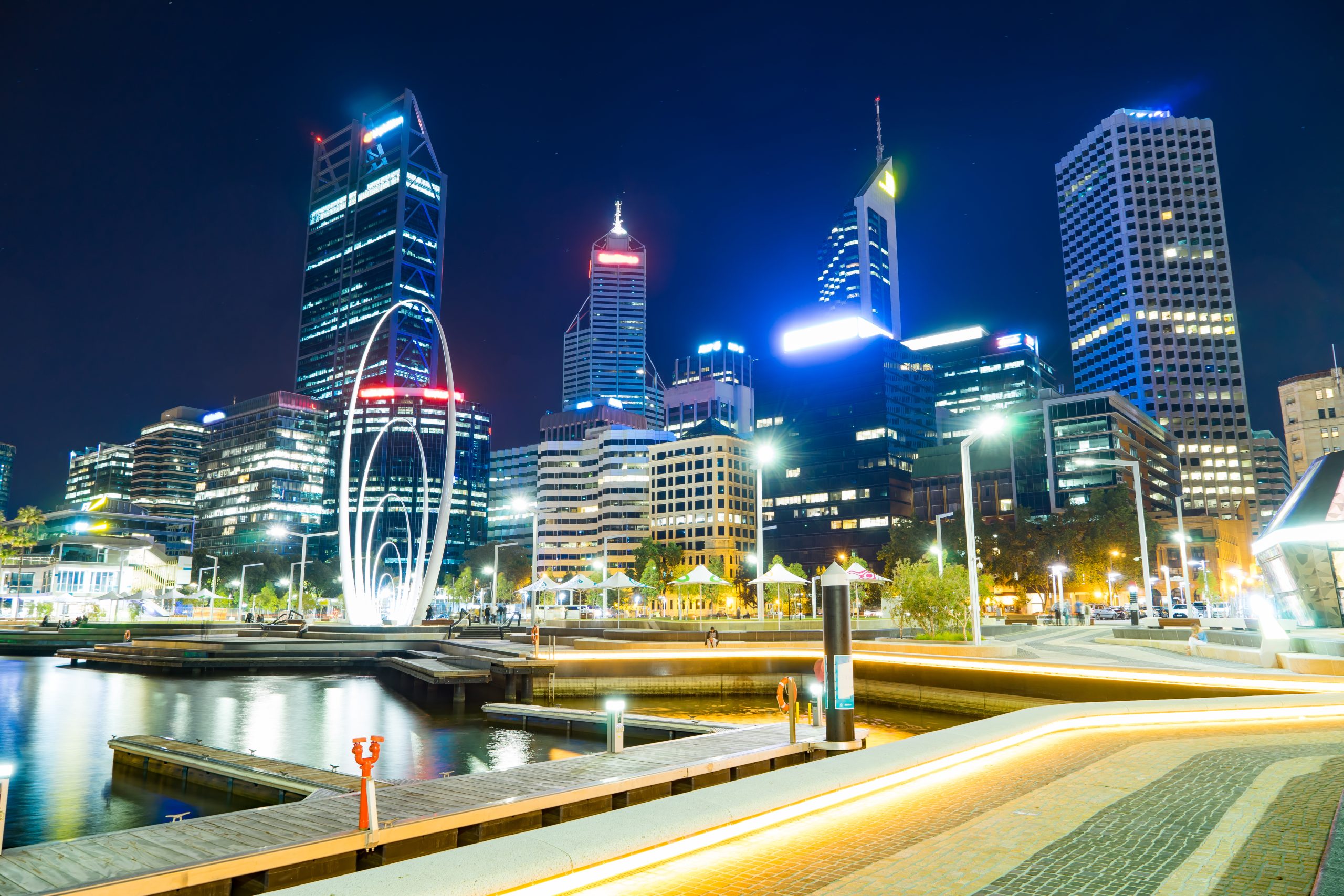 Office building background in Elizabeth Quay-Perth, London ,capital of Western Australia .