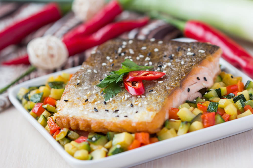 Stoemp Ligero con Salmón al Horno