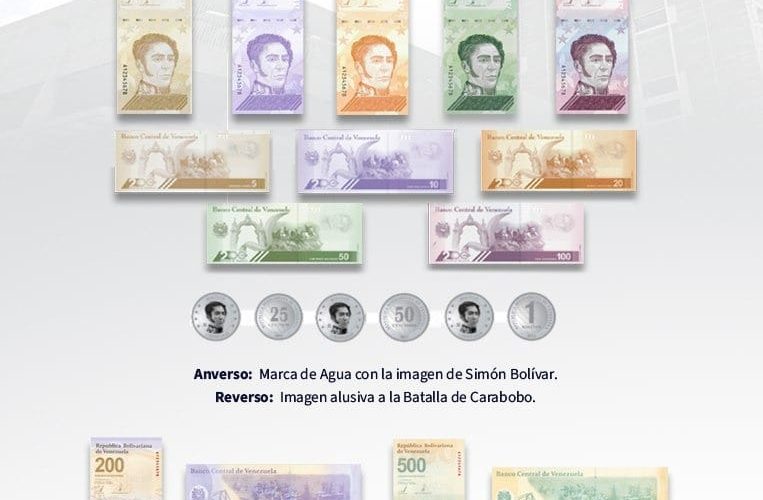 billetes y monedas vigentes de Venezuela