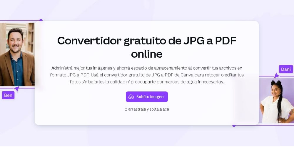 Convertidor gratuito de JPG a PDF online