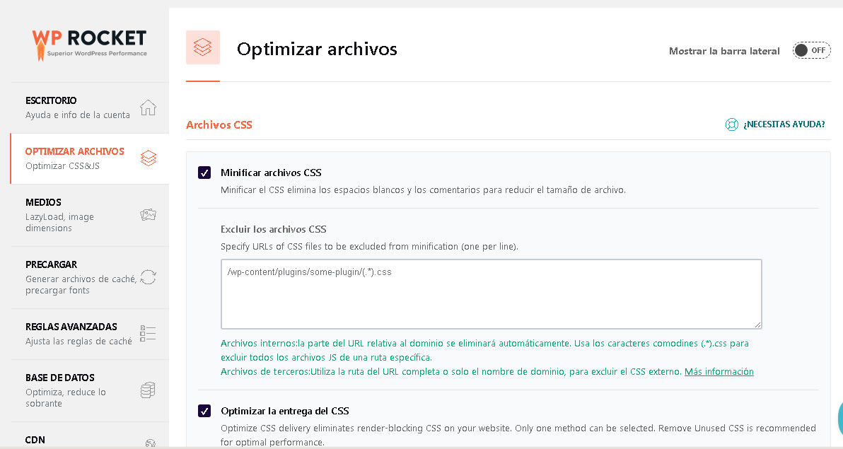 OPTIMIZAR ARCHIVOS WP ROCKET