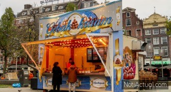 Amsterdam, Netherlands. November 2022. A typical Dutch pastry stand.