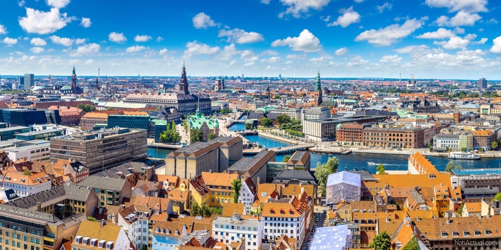 Panorama of Copenhagen in Denmark in a summer day