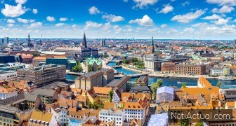 Panorama of Copenhagen in Denmark in a summer day