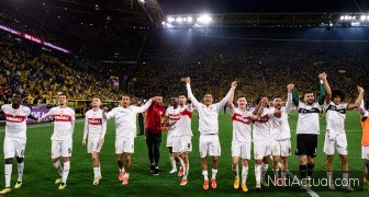 The football match of Bundesliga Borussia Dortmundh vs Stuttgart at Signal Iduna Park