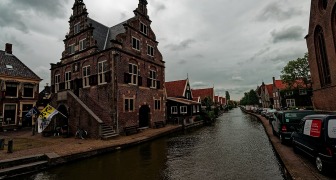 De Rijp - Kleine Dam - View ENE on Waag & Stadhuis (Town Hall & Weighing House) 1630 by Jan Adriaanszoon Leeghwater