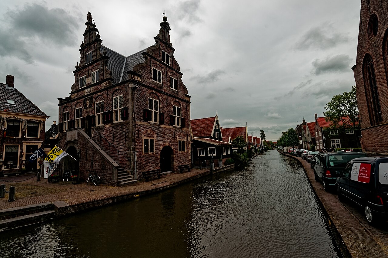 De Rijp - Kleine Dam - View ENE on Waag & Stadhuis (Town Hall & Weighing House) 1630 by Jan Adriaanszoon Leeghwater