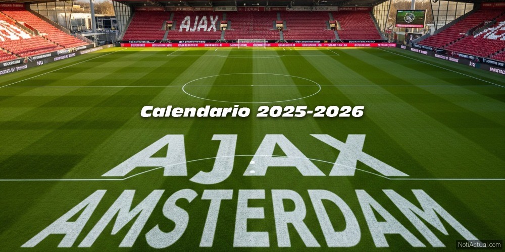 AJAX AMSTERDAM Calendario de Juegos para la Temporada 2025-2026