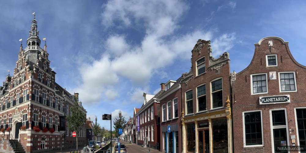 Panorama from The city hall and planetarium in Franeker Friesland the Netherlands