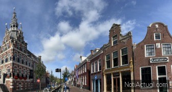 Panorama from The city hall and planetarium in Franeker Friesland the Netherlands