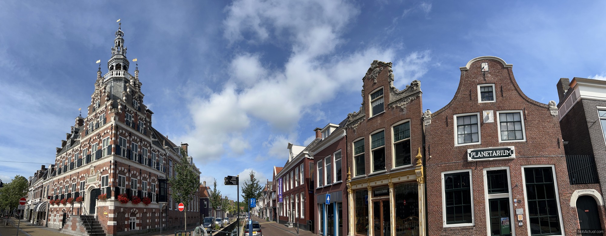 Panorama from The city hall and planetarium in Franeker Friesland the Netherlands