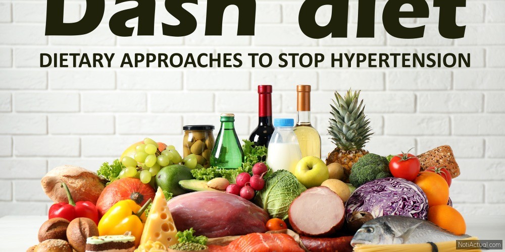 Dash diet (Dietary approaches to stop hypertension). Many different healthy food and drinks on white table