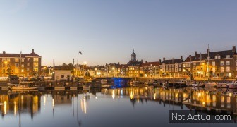 The evening cityscape of Middelburg, Netherlands