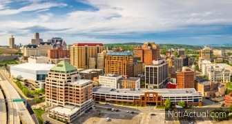 Aerial panorama of Albany, New York