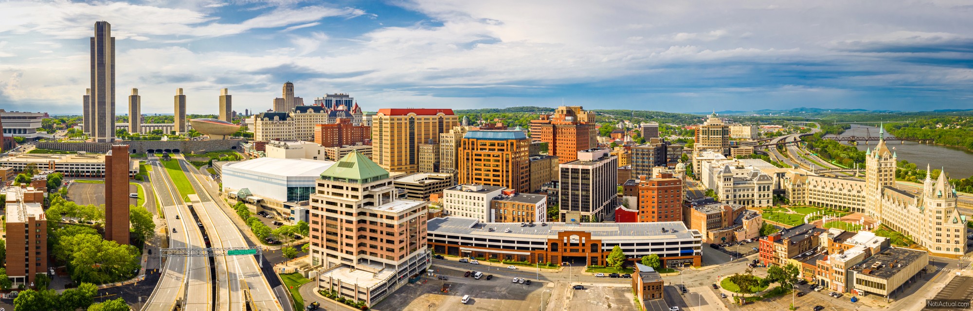 Aerial panorama of Albany, New York
