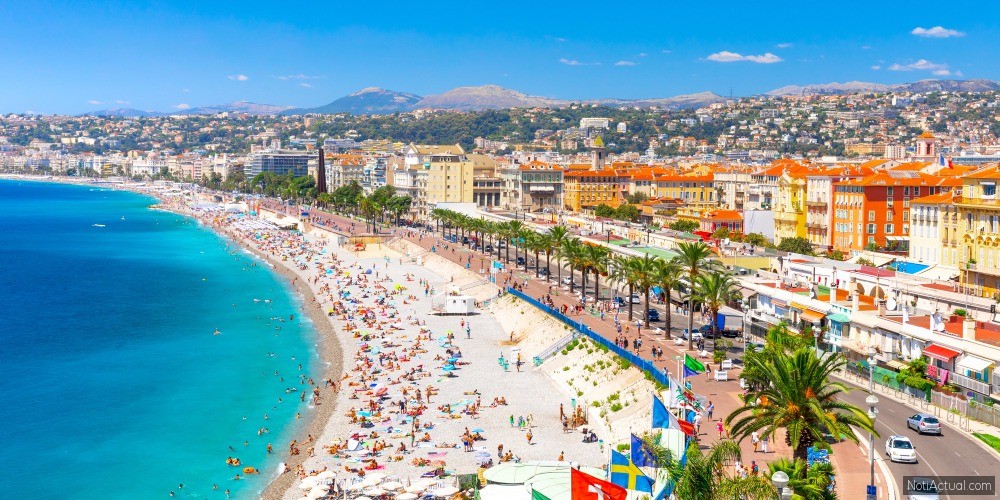 Promenade des Anglais in Nice, France. Nice