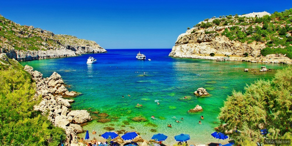 Turquoise beaches of Rhodes,Greece