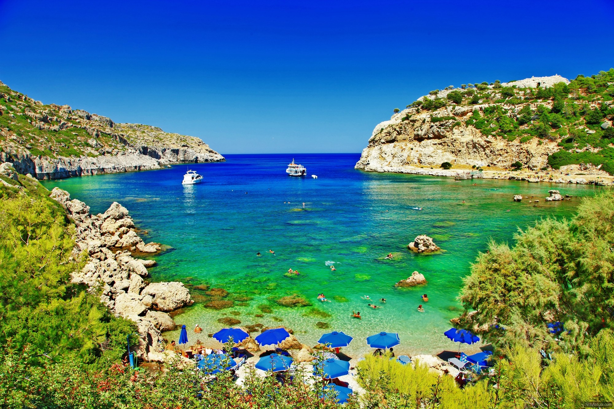 Turquoise beaches of Rhodes,Greece