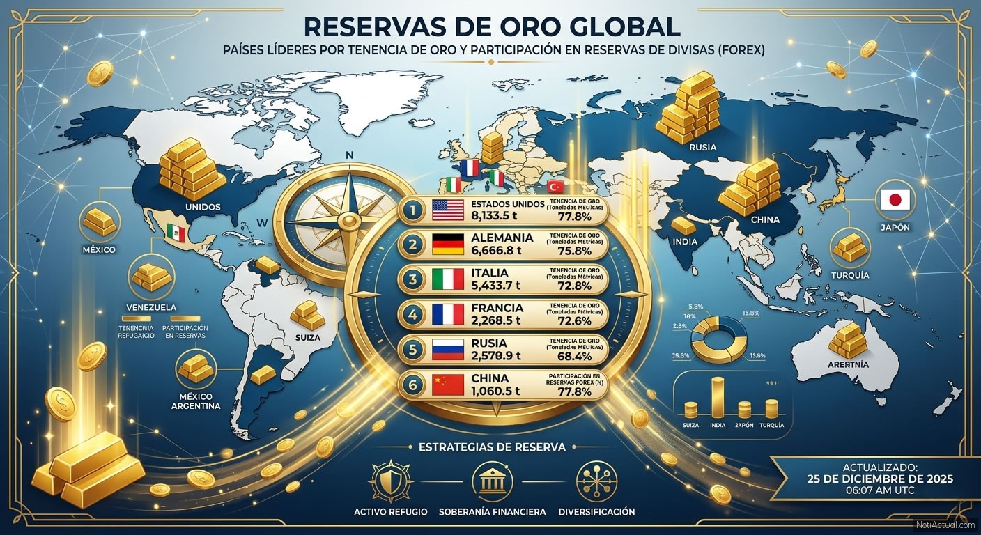 Ranking de las Mayores Reservas Mundiales de Oro por País