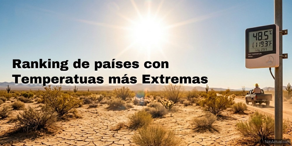 Ranking de países con Temperatuas más Extremas
