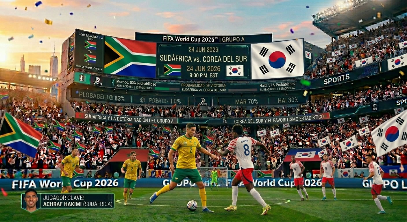 Sudáfrica vs. Corea del Sur 24jun26 9pm EST