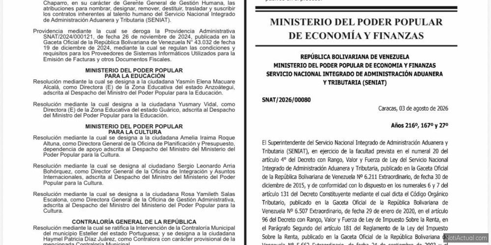 odificaciones en el RIF y Facturación Gaceta 43435