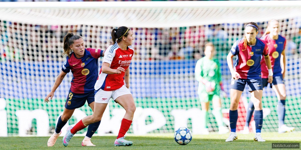 UEFA Womens Champions League 2025 final game between Arsenal FC and FC Barcelona