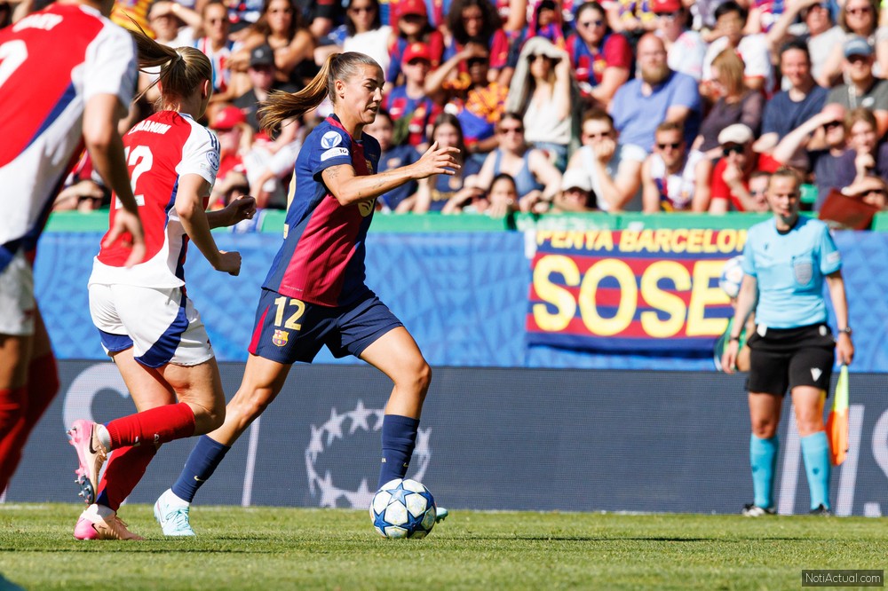 UEFA Womens Champions League 2025 final game between Arsenal FC and FC Barcelona