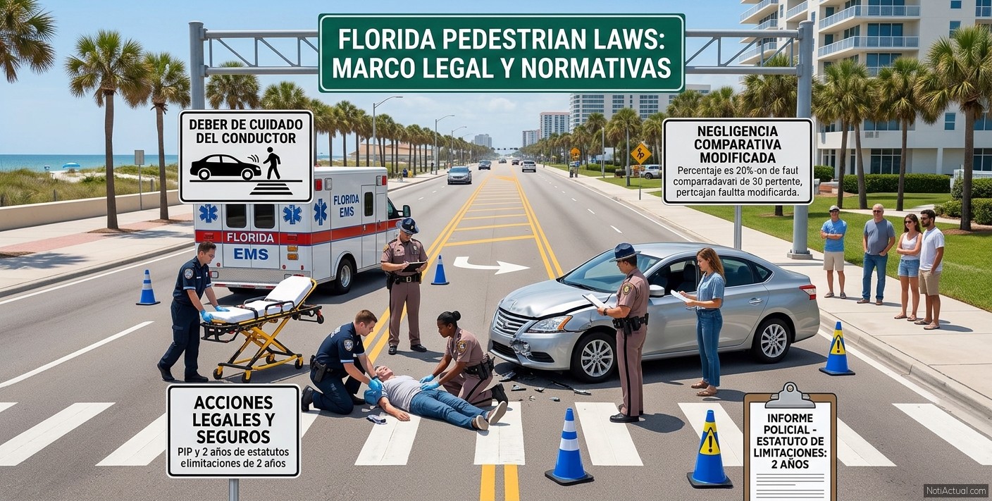 Accidentes viales con peatones en Florida: Marco legal, normativas y acciones ante un atropello